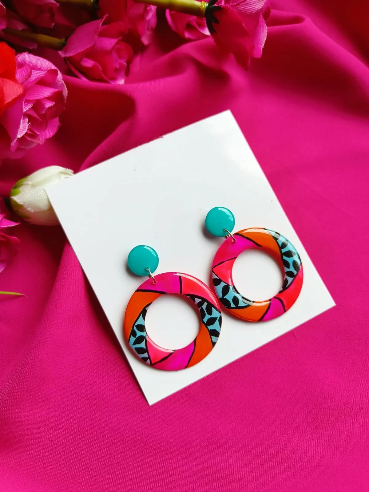 Resin Multicoloured Earrings - Image 2 in Mumbai